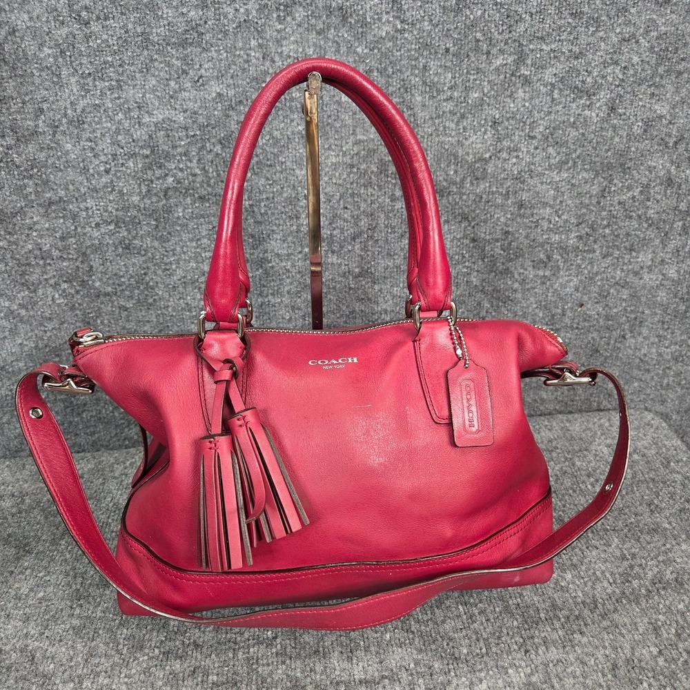 Coach Legacy Molly East West Satchel Red Leather Tassel Bag Purse Handbag 21132